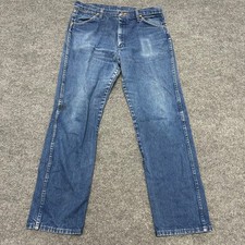 Wrangler Jeans Mens Size 34x32 Blue Cowboy Cut Straight Leg Denim 13MWZPW Good picture