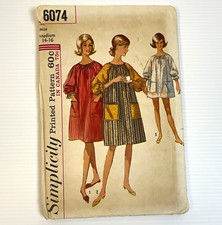 Original VTG 1960s Simplicity Sewing Pattern 6074 “One Piece Pop in” Dress M  picture