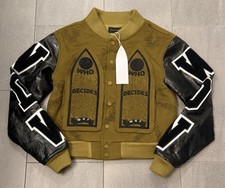 Who Decides War Namesake Varsity Jacket Men's Medium Olive Green Streetwear picture