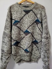 FORTE VINTAGE MENS SWEATER GRAY AND GREEN NEW CONDITION MADE KOREA picture