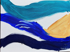 Rutenberg Original 12x16 Abstract Abstract Ocean Wave Painting Signed Canvas 161 picture