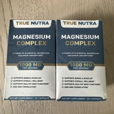 2-Pack True Nutra Magnesium Complex- 90 Capsules - 1000mg Bones Muscles Exp:4/28 picture
