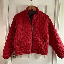Marmot Puffer Jacket Small Red Diamond Quilted Zip Insulated picture