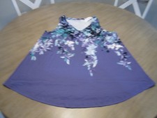 NWT $37 Lane Bryant Sleeveless Floral Tank Shirt Purple Size 14/16 WOW picture