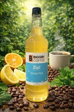 BIGGBY COFFEE PREMIUM GOURMET ZIP ENERGY CAFFEINE SHOT SYRUP 1 LITER FRESH NEW picture