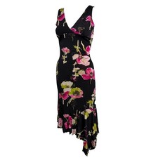 Vintage Motivi Y2K Floral Asymmetric Handkerchief Hem Dress picture
