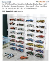 YYDS 1:64 Scale Acrylic Clear Display Case Holds 32 Cars Dustproof 6.5x7.5x1.6in picture