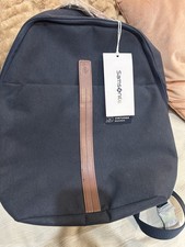 Samsonite Virtuosa Navy Plaid Cotton Backpack 14in, Padded Laptop Sleeve picture