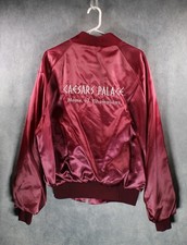 Vintage 1987 Caesars Palace Amarillo Slims Poker Satin Bomber Jacket USA L 44-46 picture
