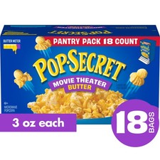 Pop Secret Microwave Popcorn, Movie Theater Butter Flavor, 3 oz Sharing Bags, 18 picture