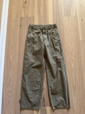 H&M Teens Beige Cargo Pants 33W L Regular Straight Leg Cotton Canvas Pockets picture
