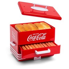 Red Hot Dog Steamer and Bun Warmer Cooks 24 Hot Dogs 12 Buns Easy Clean picture
