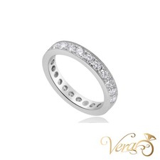 14K WG Diamond Band Ring 1.50 ct tw Natural Diamonds US 7.5 3.5g picture