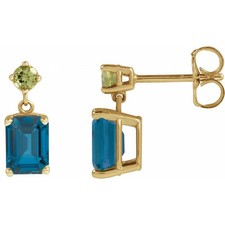 Velours de Marseille, Topaz & Peridot Dangle Earrings picture
