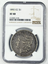 1892-CC $1 Morgan Silver Dollar NGC XF40 Carson City Extra Fine Early US Coin picture