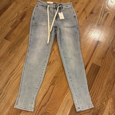 Judy Blue Jogger Womens 7/28 Blue High Rise Denim Drawstring light Wash NWT picture