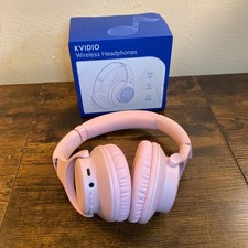 Kvidio Pink Wireless Bluetooth Headphones Over Ear WH205A 65H Hi-Fi Audio picture