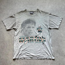 Vintage 90s Miami Dolphins Dan Marino Lee Sport NFL T-Shirt Mens Large Grey picture