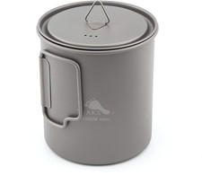 Titanium Pot 750Ml Silver Gray Uncoated Lightweight Cooking Backpacking Wt 4 oz picture