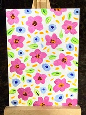 ACEO/ATC Original Acrylic Mini Flower Painting 