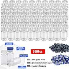 300PCS 3ml Glass Vials Clear Headspace Vials Lab Vial 13mm Crimp top Flat Bottom picture