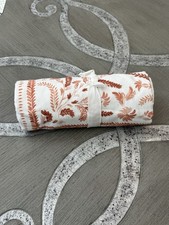 Pottery Barn Terracotta Embroidered Cotton Table Throw - 50x50