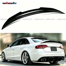 FOR 08-12 AUDI A4 B8 PSM STYLE HIGHKICK DUCKBILL GLOSS BLACK TRUNK SPOILER WING picture