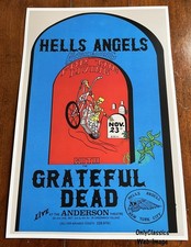 1970 Grateful Dead Hells Angels Anderson Theater 12x18 Concert Poster Motorcycle picture