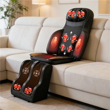 3-in-1 Full Body Massage Mat Shiatsu Heat Vibration Therapy Adjustable Intensity picture