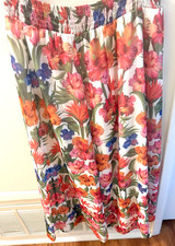 INC Maxi Skirt Size PM Floral Pull On Pink White International Concepts picture