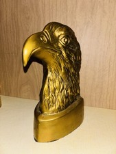 Vintage Brass Eagle Head Bookend heavy made in  Korea MCM decor (1) 8” tall picture