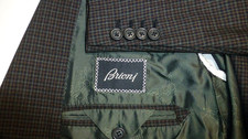 Brioni Blazer 56C/46S Plaid Excellent Condition Jacket Sport Coat Brown Green picture