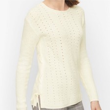 NWT Talbots Womens Petite Pointelle Eyelet Detail Pullover Sweater XLP Cotton picture