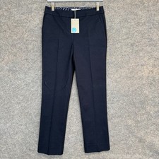 Boden Navy Blue Trouser Pants Womens US 6 Straight Polka Dot Lining Waistband picture