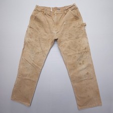 Vintage USA Carhartt B01 Double Knee Pants 38 x 32 (Actual 36x30) Tan Workwear picture