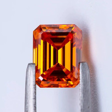 CERTIFIED 6.20 Ct Natural Orange Diamond Emerald Cut LOOSE VVS1/ 13 mm picture
