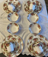 Vintage Royal Albert Old County Rose Dinnerware Set Made In England picture