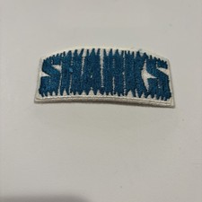 Vtg San Jose Sharks Patch NHL Ice Hockey Sports Embroidered Iron On Patch 3.75 picture