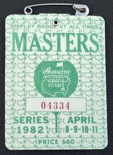 LNIP Rare 1982 Masters Tournament Augusta Badge Craig Stadler Wins Lowest BIN picture