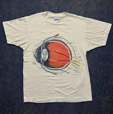 True Vintage 1987 Eyeball Eye Anatomy Obscure Medical Art T Shirt Size L Nirvana picture