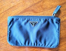 Authentic Vintage PRADA Black Vela Nylon Pouch Cosmetic Bag Clutch 7x4 Tag 46 picture