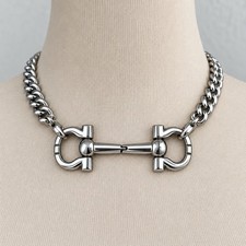 Ferragamo x Junk You Rescued Vintage Horsebit Choker Necklace ✨ 15” 16” 17” 18” picture