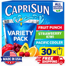 Capri Sun Variety Pack 30 Count Fruit Punch Strawberry Kiwi Pacific Cooler 6 fl picture