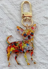 Chihuahua Dog SMALL Bag Charm Key Fob Keychain SALE HELPS DOGS & CATS picture