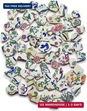 Broken Tiles for Mosaics,1lb About 73pcs Ceramic China Glazed Irregular Tiles fo picture