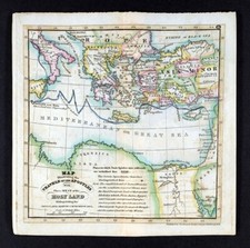 1831 Lothian Map Travels of the Apostles St Paul Jerusalem Rome Greece Turkey picture
