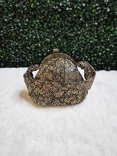 Vintage SIMPRO 1950s–60s Metallic Brocade Evening Bag Coin Purse & Mirror picture