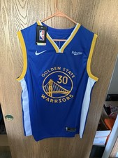 Nike Golden State Warriors Stephen Curry #30 Men’s Jersey L Blue/Yellow picture