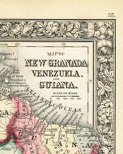 1860 Antique Map of New Granada Venezuela Guiana 12