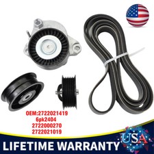 Engine Drive Belt Tensioner & Idler Pulley Serpentine Belt kit For Mercedes-Benz picture